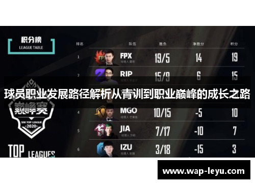 球员职业发展路径解析从青训到职业巅峰的成长之路